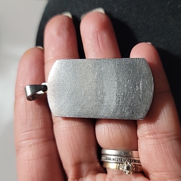 Stainless steel & carbon fiber dog tag - Picture 2 of 2